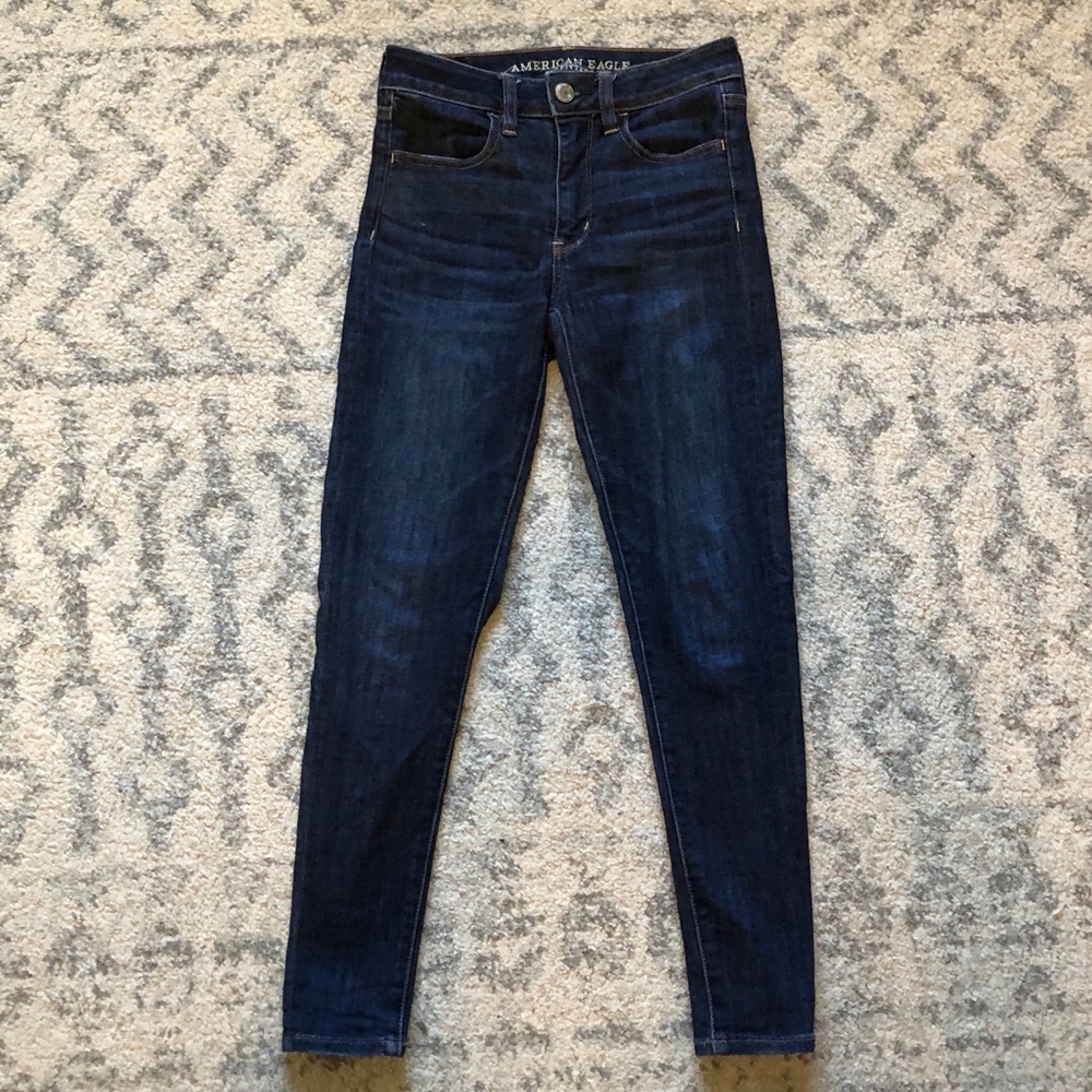 High rise indigo jeans